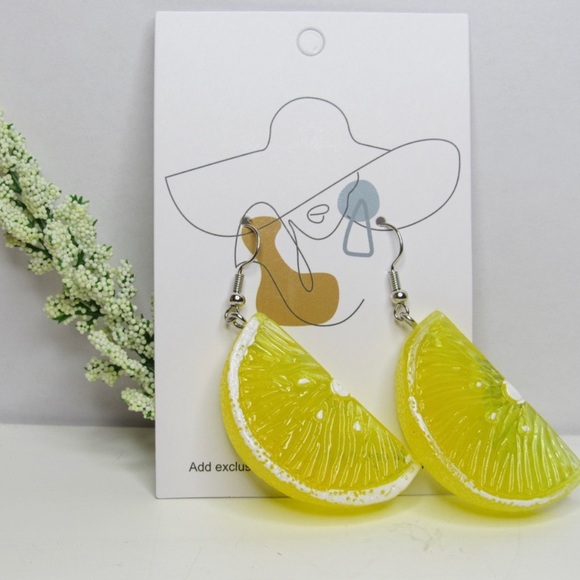 Jewelry - Lemon Wedge Summer/Spring Earrings, Fruit Earrings, Eccentric, Bright, Festive